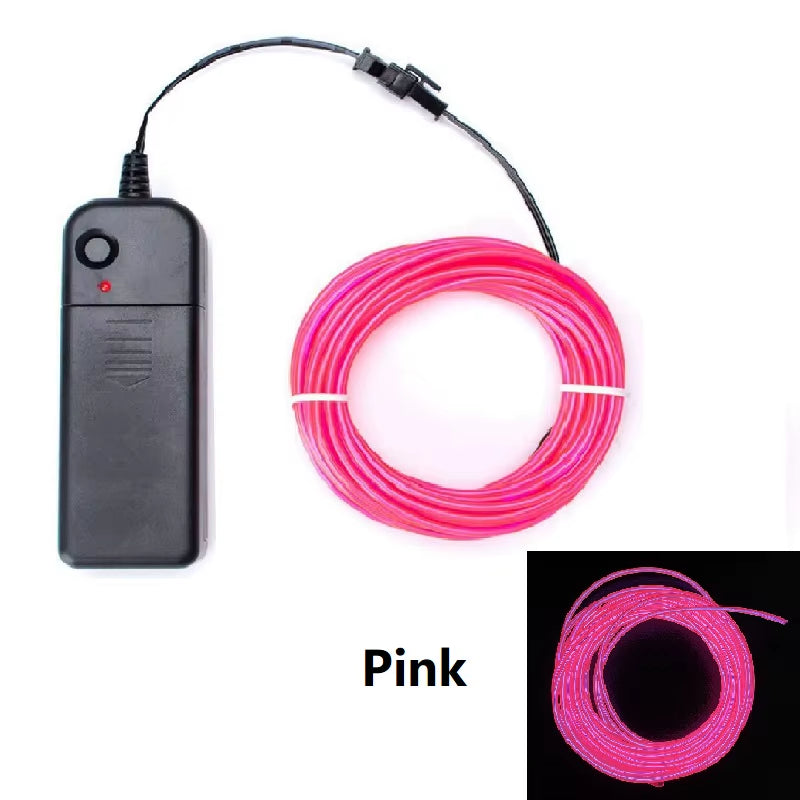 1M 3M 5M Glow EL Wire Neon Cable for Christmas Dance Party DIY Costumes Multicolor Illuminated Light AA Battery Lamp LED Strip