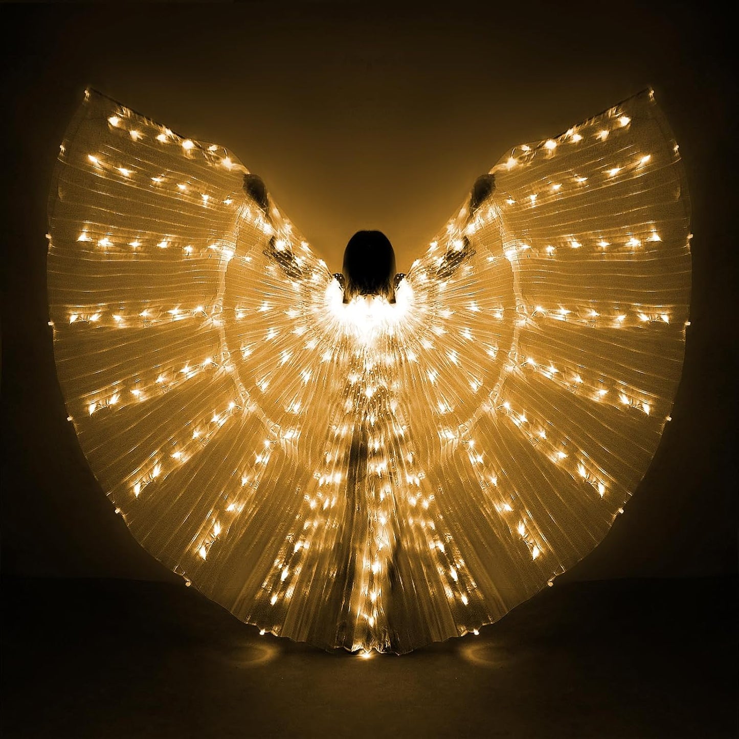 Glow Angel Light Up Dance Wings with Telescopic Sticks Flexible Rods 