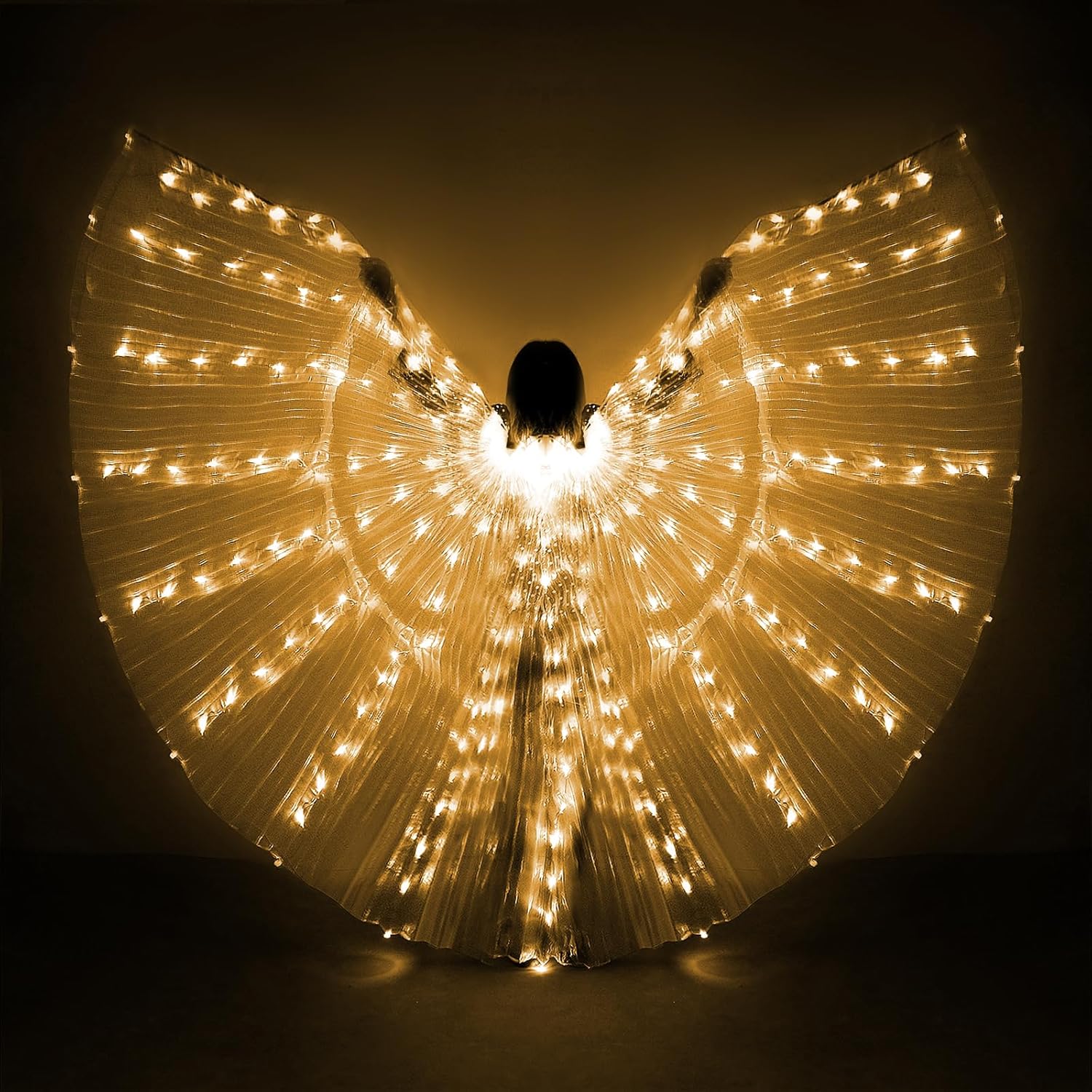 Glow Angel Light Up Dance Wings with Telescopic Sticks Flexible Rods 