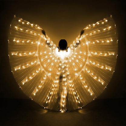 Glow Angel Light Up Dance Wings with Telescopic Sticks Flexible Rods 