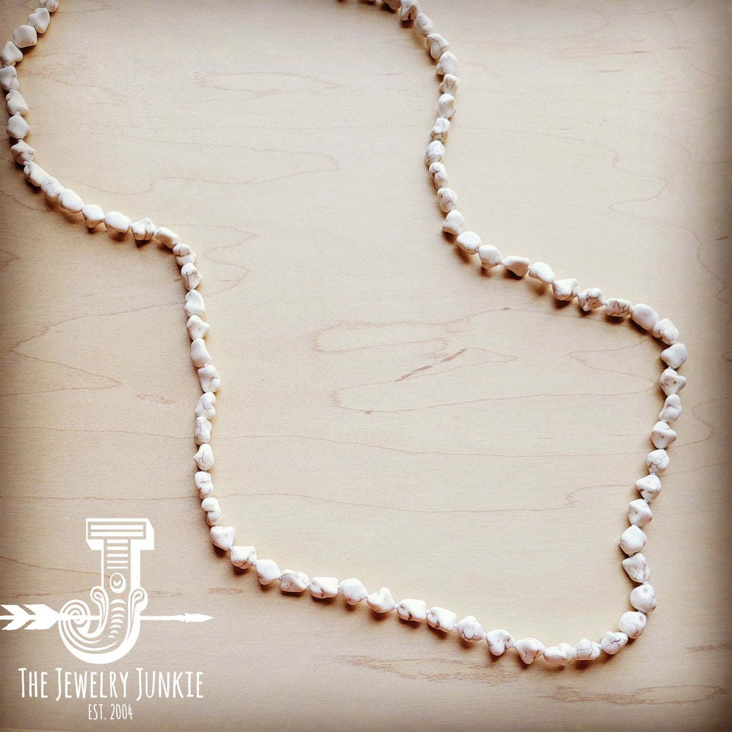 Boho Beaded Layering Necklace in White Turquoise 254q