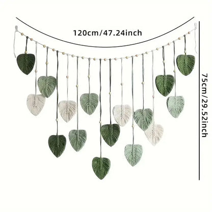 Macrame Wall Hanging Leaf Feather Decor