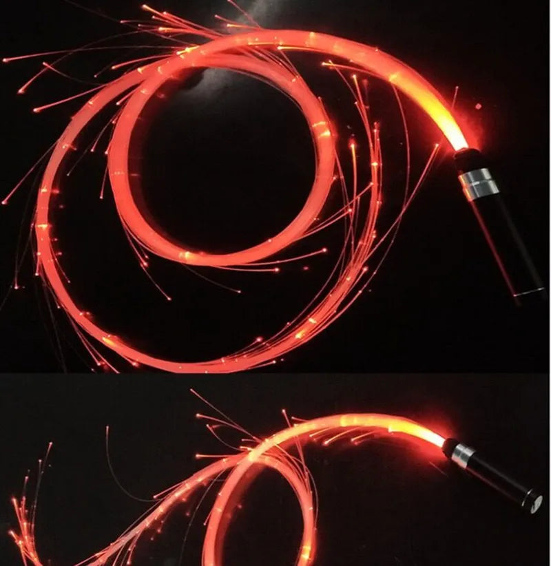 LED Fiber Optic Whip Rechargeable Fiber Optical Pixel Light-Up Whip Light Flow Toy F/Dance Party Lighting Show Rave EDM Music