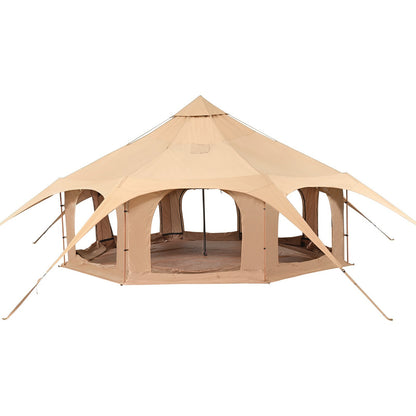 Canvas Bell Tent 3M, 4M, 5M, 6M, or 7M Camping Yurt with Stove Jack
