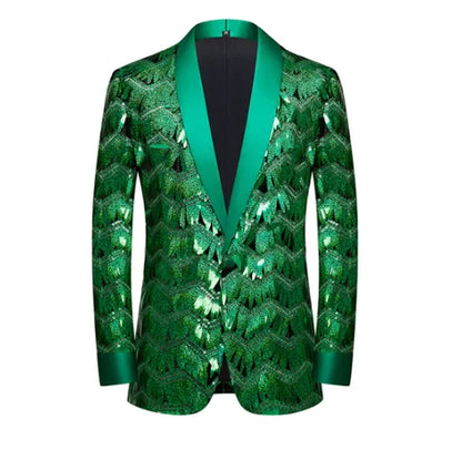 Men's Unique Design Striped Sequin Suit Jacket