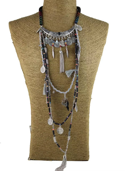 Gypsy Statement Vintage Long Boho Necklace Tribal