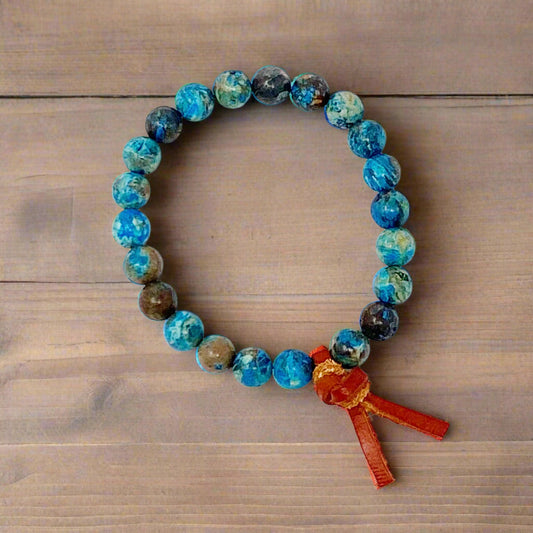 Leather Tie Stone Bracelet