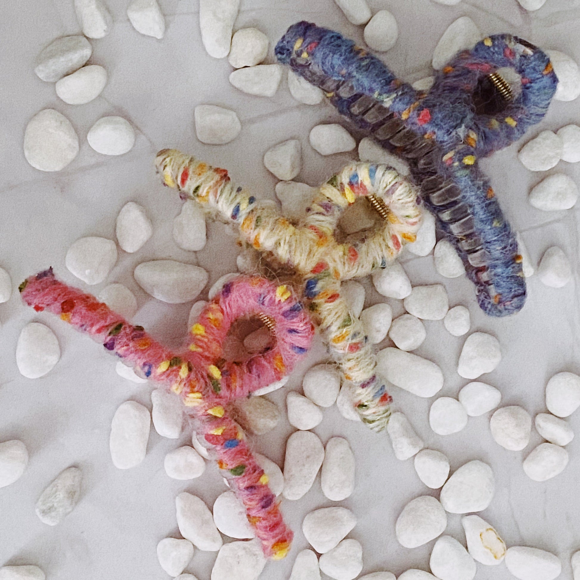 Confetti Yarn Hair Claw Set of 3