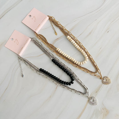 Resin Bead - Heart Layered Necklace