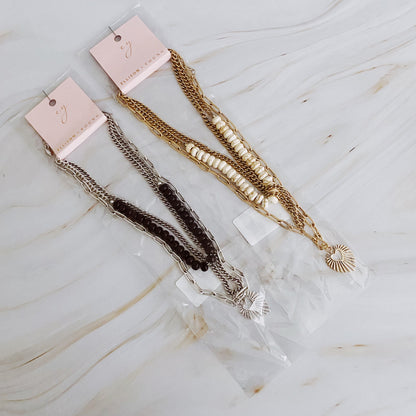 Resin Bead - Heart Layered Necklace