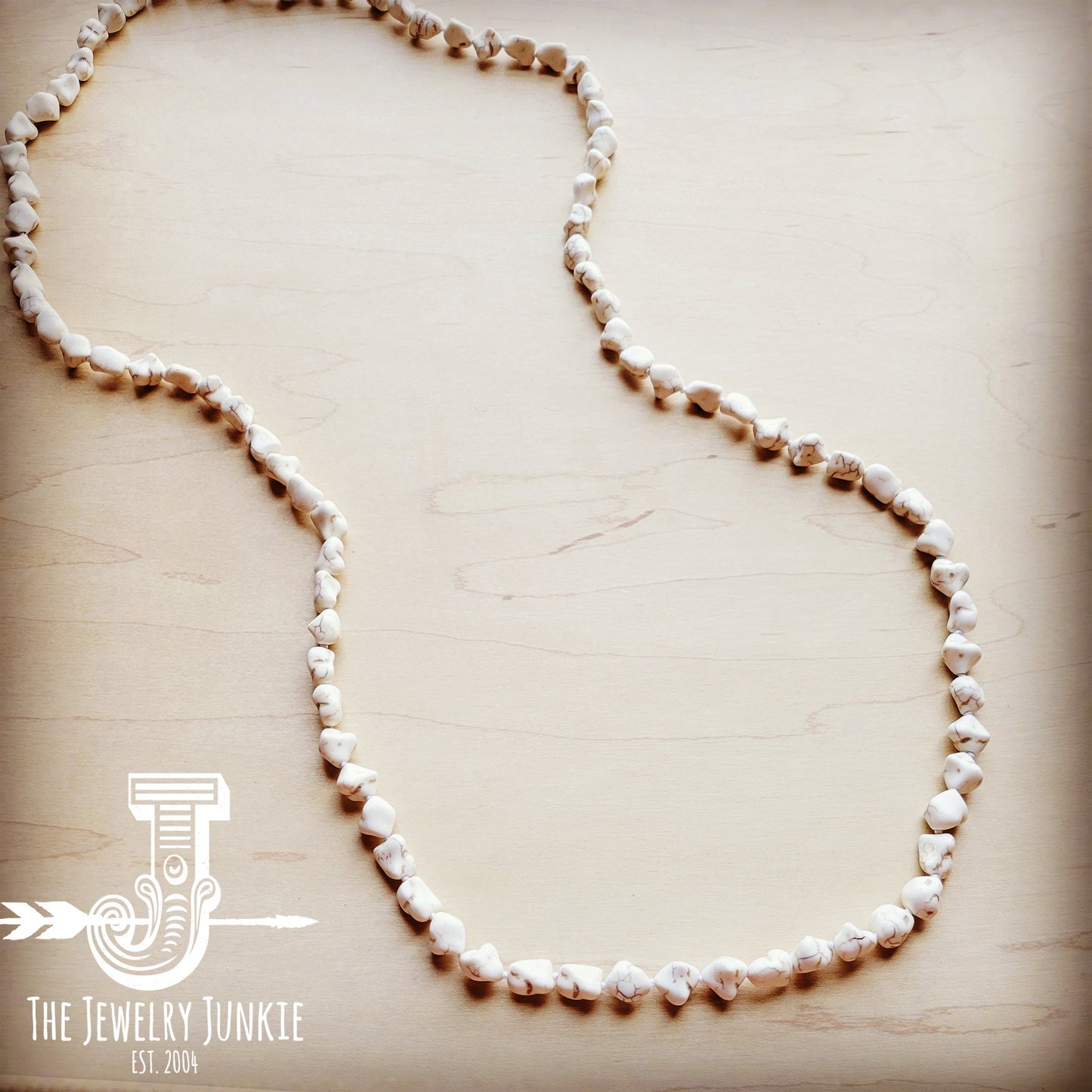 Boho Beaded Layering Necklace in White Turquoise 254q