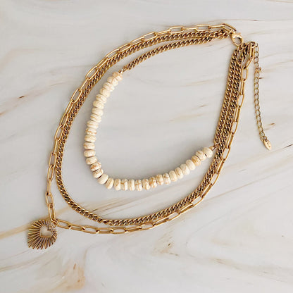 Resin Bead - Heart Layered Necklace