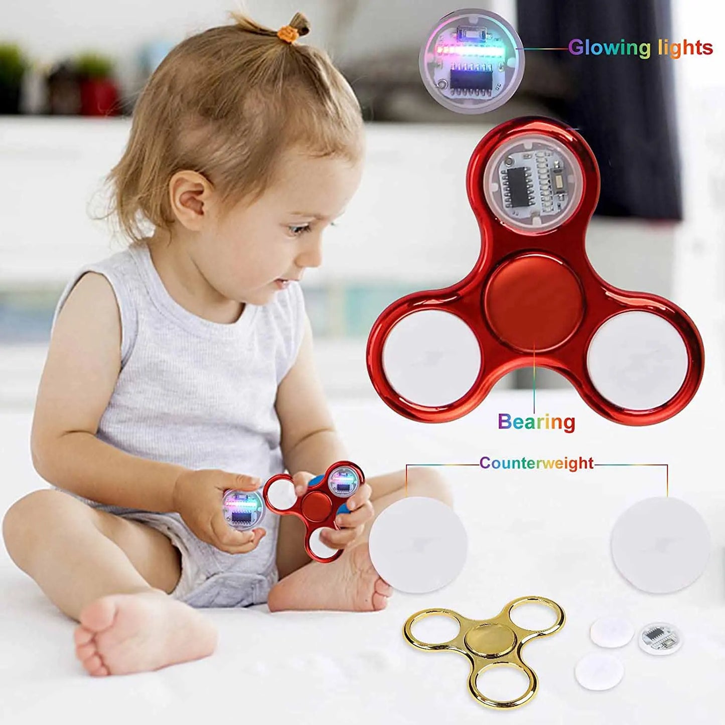 Creative LED Light Luminous Fidget Spinner - 6Colors