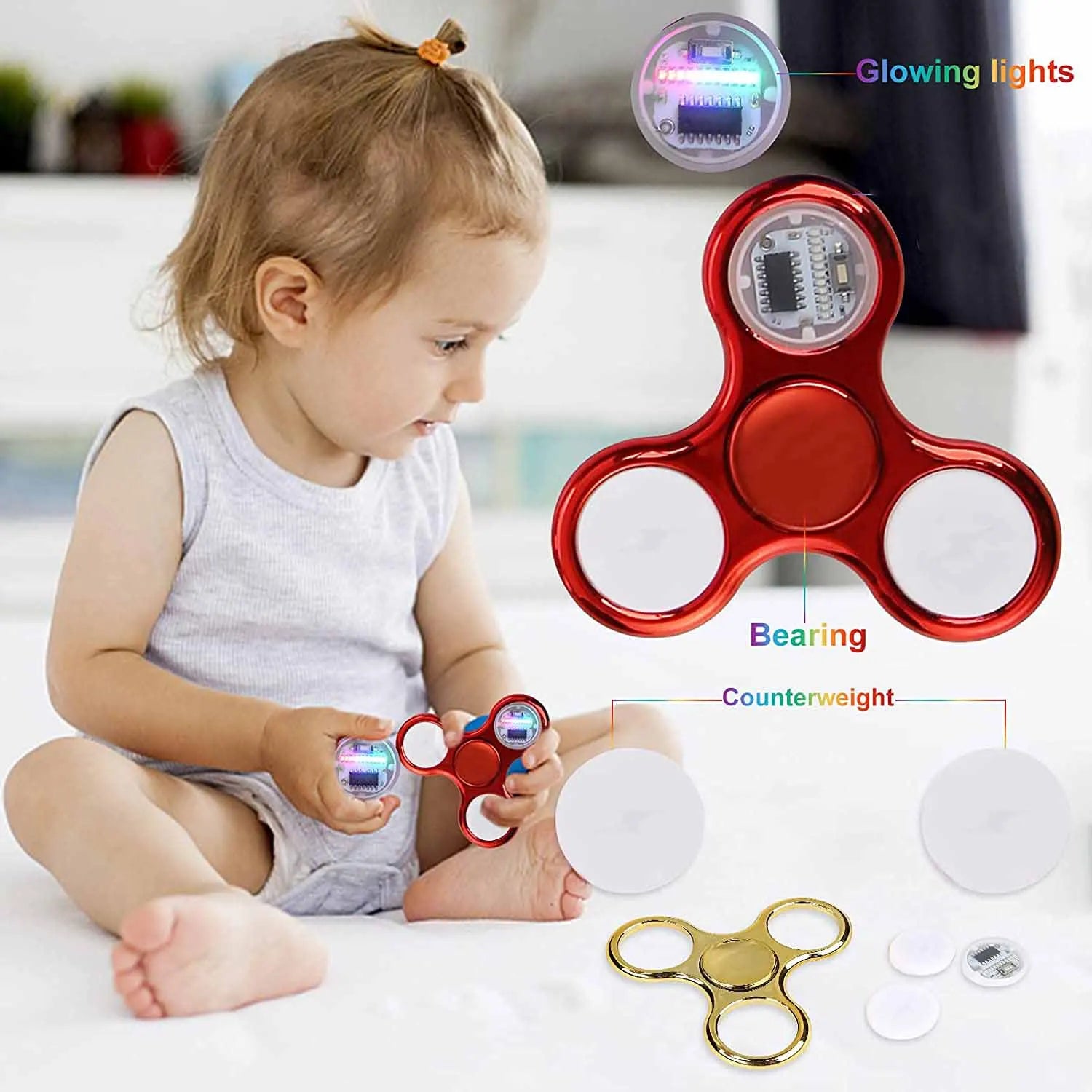 Creative LED Light Luminous Fidget Spinner - 6Colors