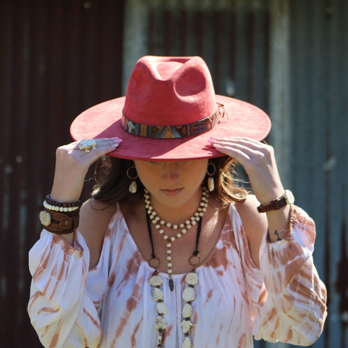White Turquoise Chunky Earrings 215N