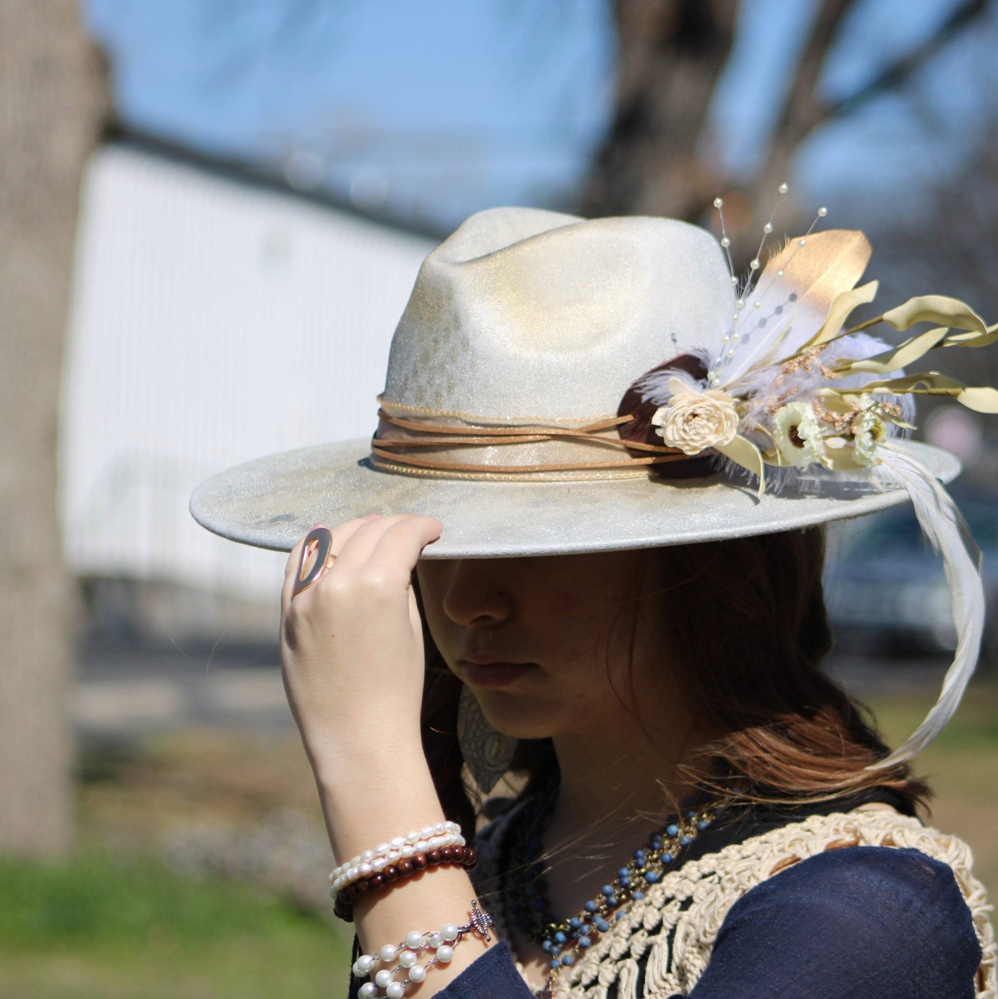 Wood Beaded Stretch Bracelet 800o