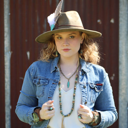 Blue Turquoise Ring in Antique Copper Filigree Setting 012d