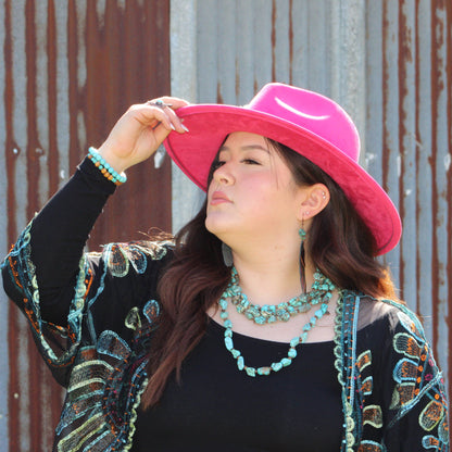 Large Triple Strand Blue Turquoise & Wood Collar Necklace 259g