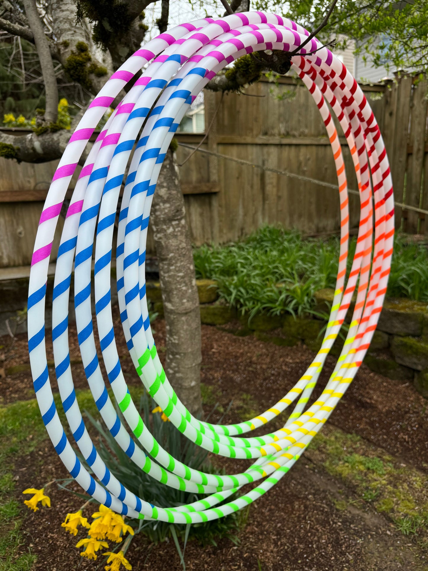 HDPE & Polypro Beginner Hula Hoops with Colored Gaffer Tape - Best Seller