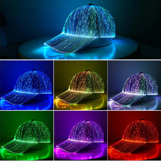 LED Night Cool Light-Emitting Fiber Optic Party Hats