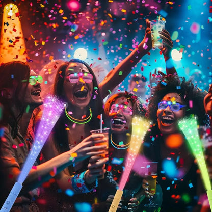 LED Fiber Optic Wands, 4 Pack