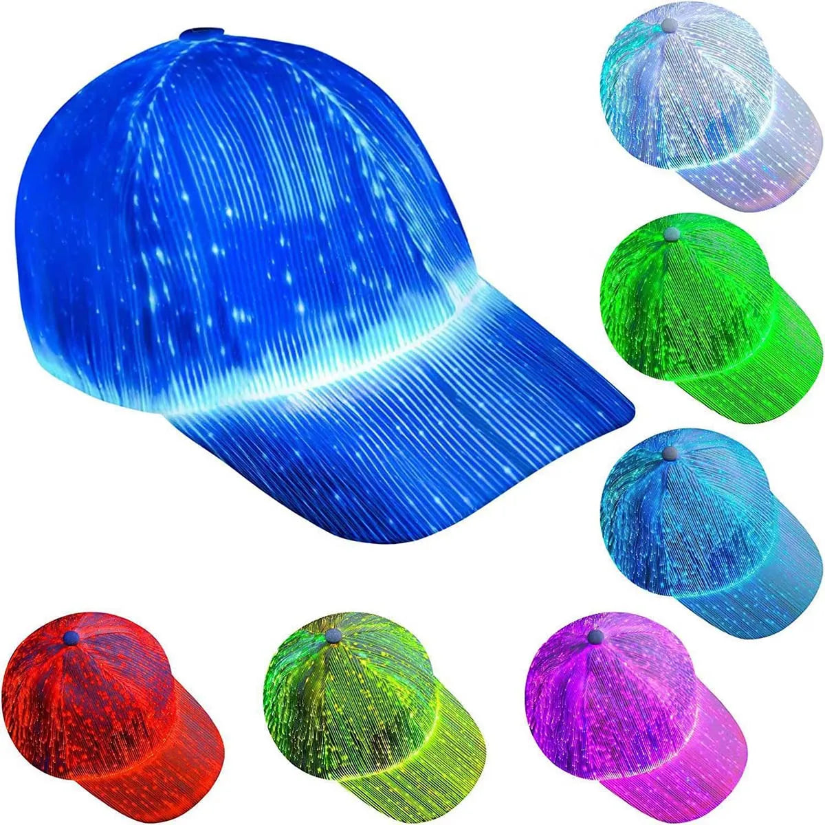 LED Night Cool Light-Emitting Fiber Optic Party Hats