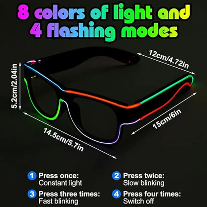 Wireless LED Light Up Luminous Sunglasses - Rechargeable