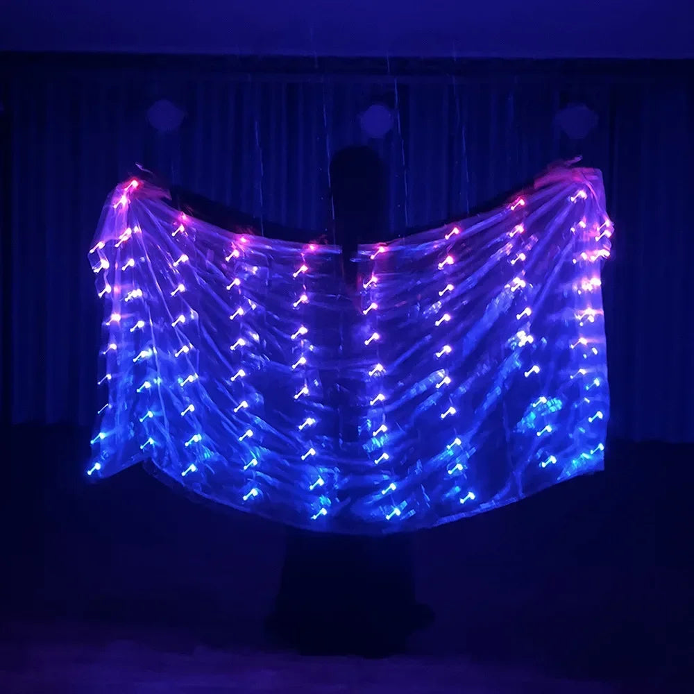 2M*1M Polyester Belly Dance Led Veils Carnival Belly Dancing Light up Veil Props Belly Dance Accessories for Festival