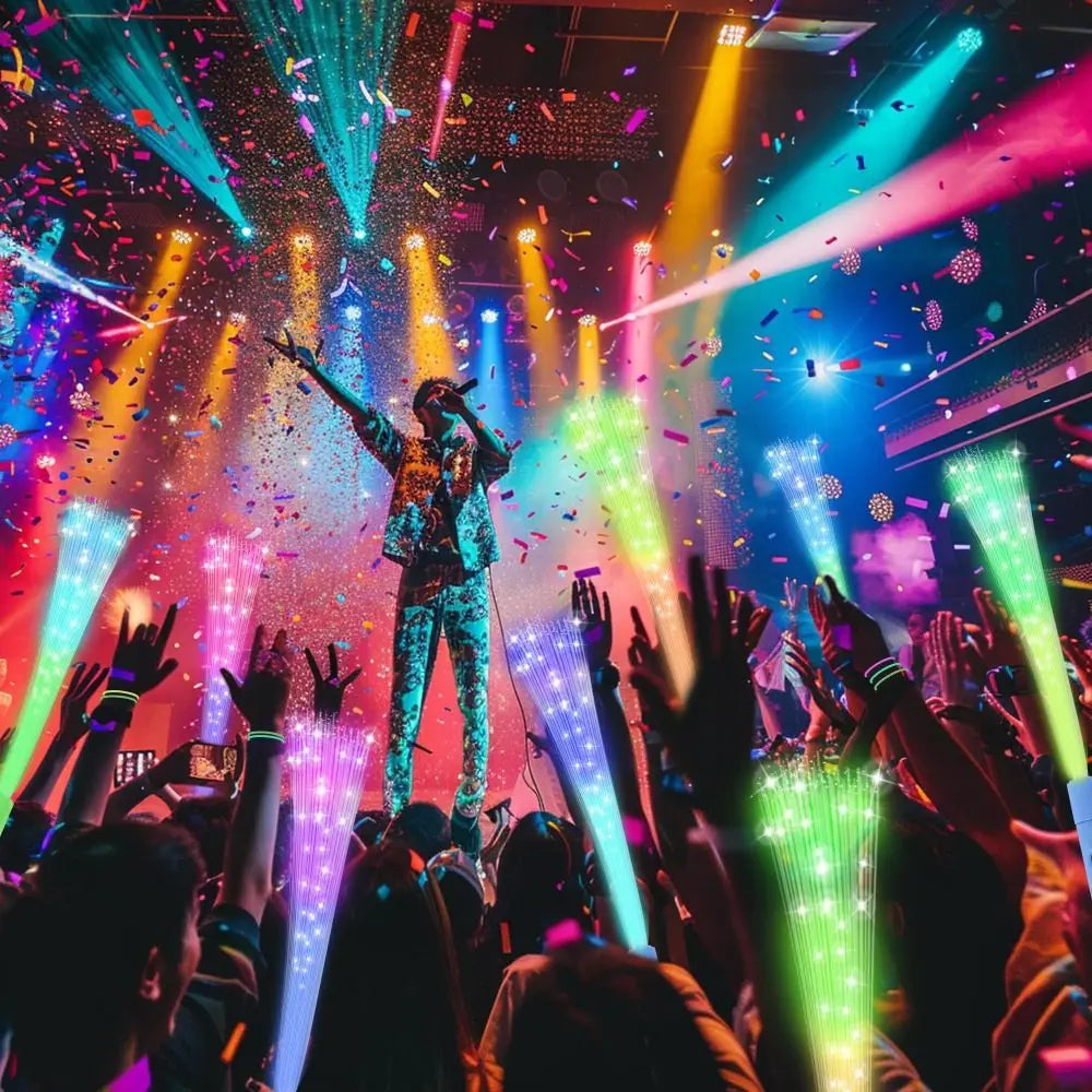 LED Fiber Optic Wands, 4 Pack