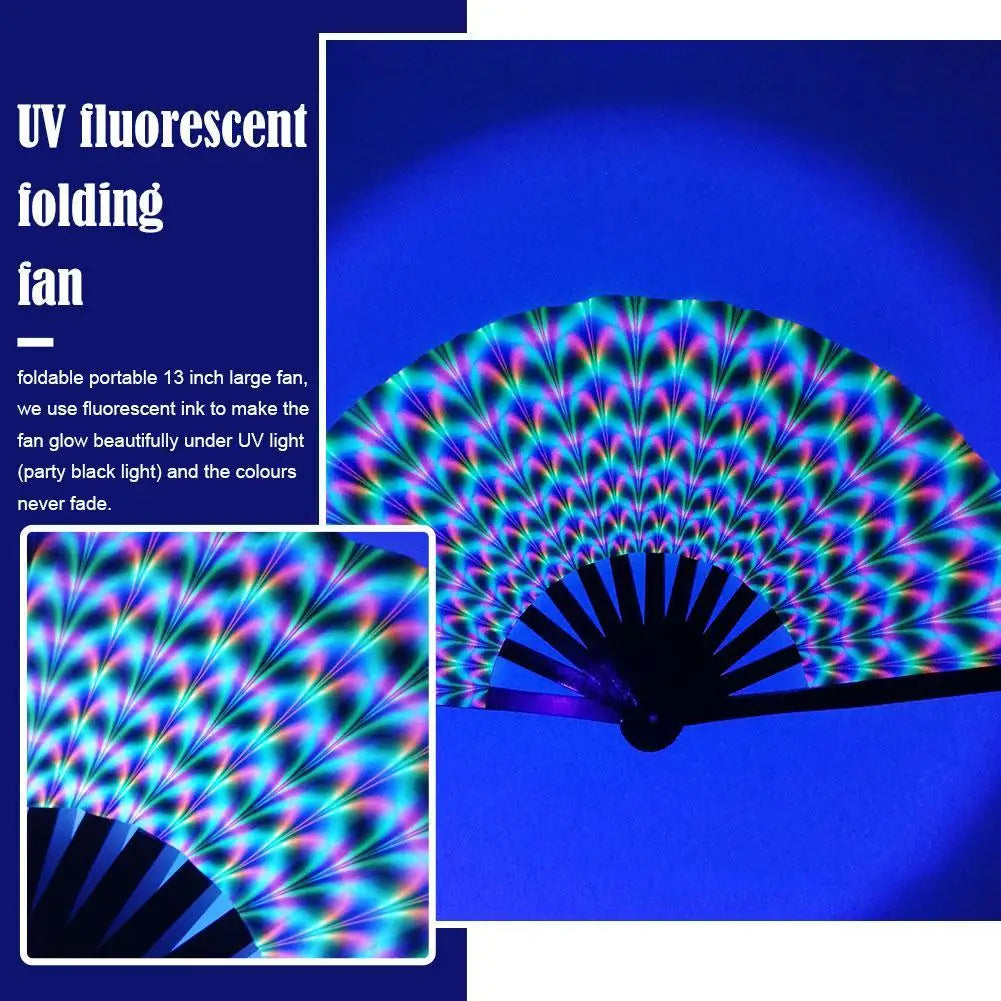 Large Colorful Hand Festival Fan