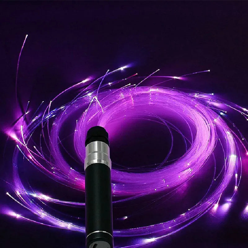 LED Fiber Optic Whip Rechargeable Fiber Optical Pixel Light-Up Whip Light Flow Toy F/Dance Party Lighting Show Rave EDM Music
