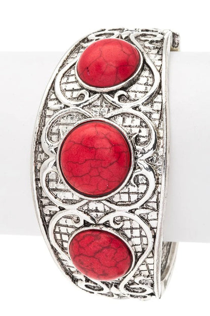 Stone Embossed Western Boho Bracelet