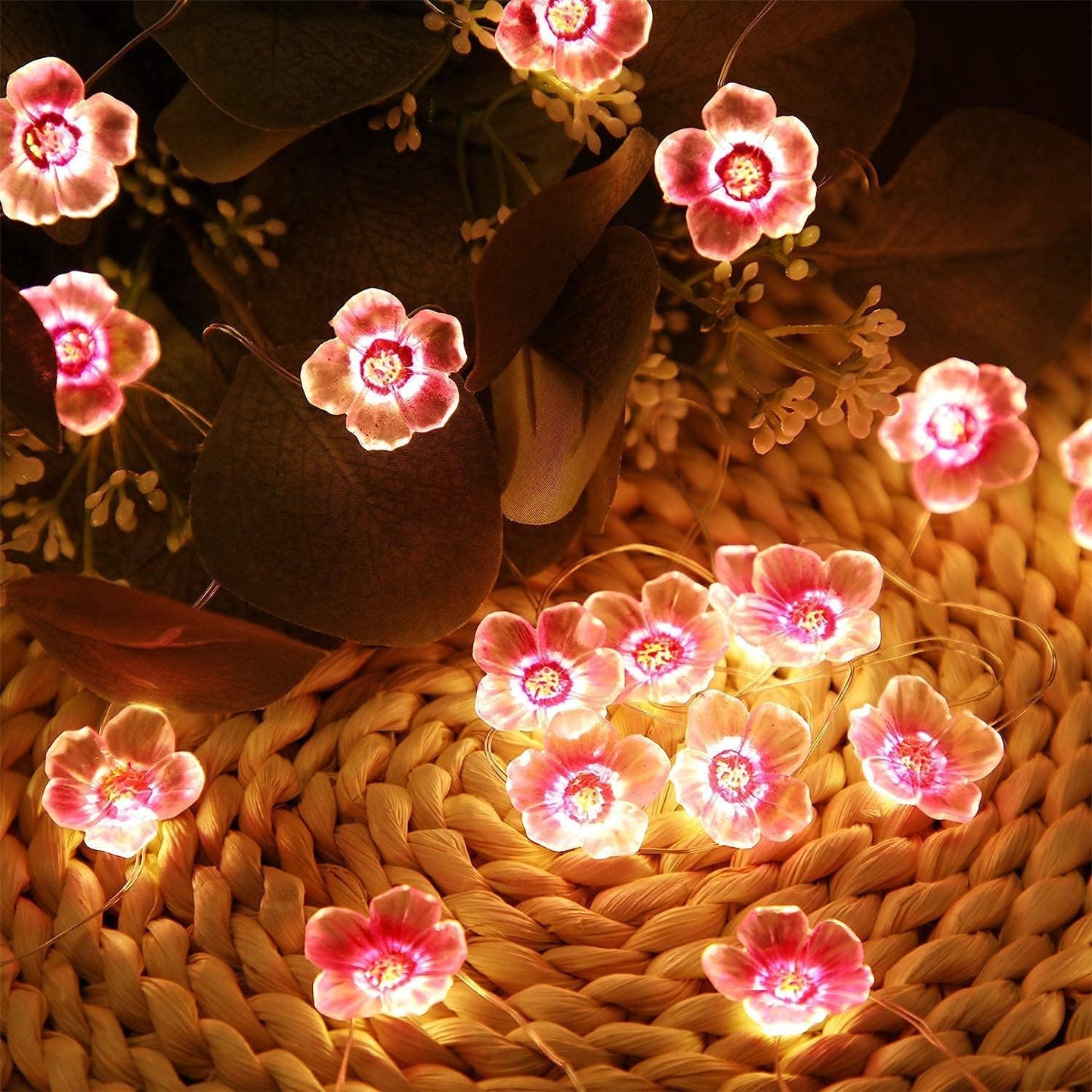 Cherry Blossom Flower String Lights, 13 FT 40 LEDs
