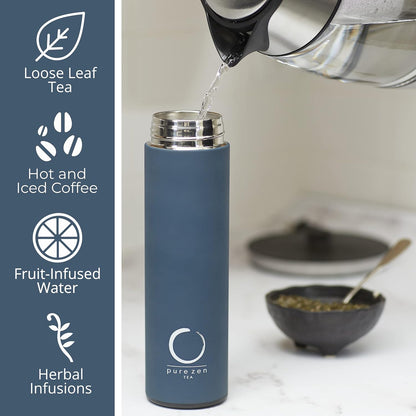 Thermos with Tea Infuser for Hot and Cold Infusions - Stainless Steel