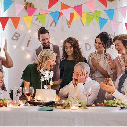 Pastel Fabric Triangle Flag Garland - Multicolored 