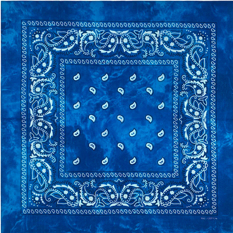 Tie Dye Cashew Paisley 100% Cotton Square Bandana