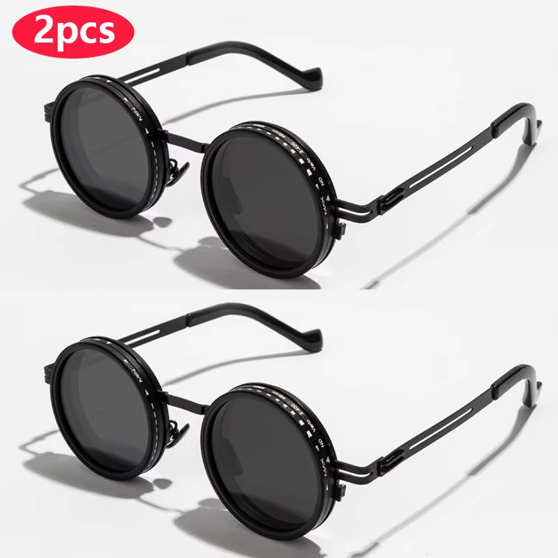 Polarized Round Sunglasses -  Adjustable Dimming - UV400