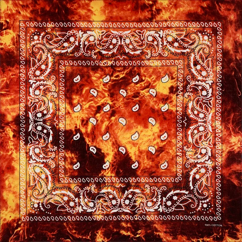 Tie Dye Cashew Paisley 100% Cotton Square Bandana