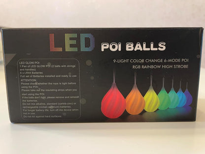LED Poi Balls Set - Luminous Premium Toy for Beginners & Professionals 