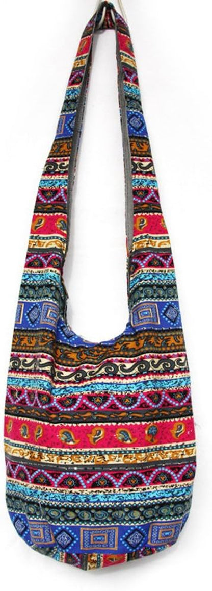 Bohemian Cotton Hippie Crossbody Bag Hobo Sling Bag Handmade Messenger Shoulder Bags