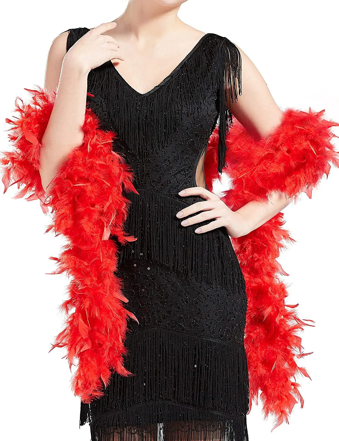 40G 60G 90G Red Turkey Feathers Boa 2Yards Fluffy Chandelle Plumes Shawl Scarf for Carnival Party Dress Clothes Decoration Craft