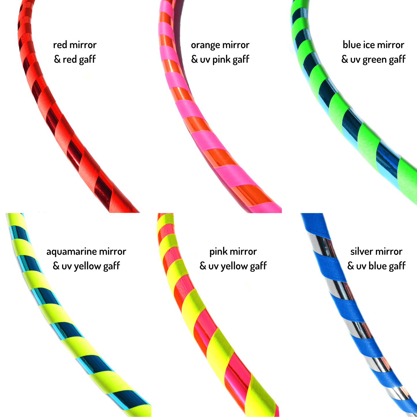Beginner & Weighted Taped Hula Hoops | Mirror, Holographic, & Gaffer Grip Tape