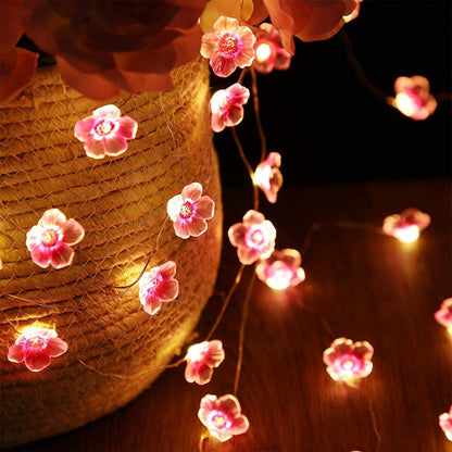 Cherry Blossom Flower String Lights, 13 FT 40 LEDs