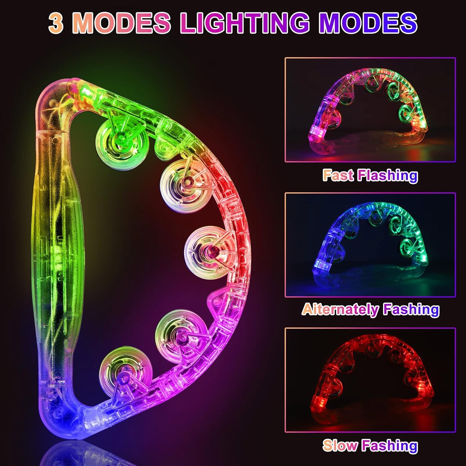 Handheld LED Tambourine, Light up Toy 
