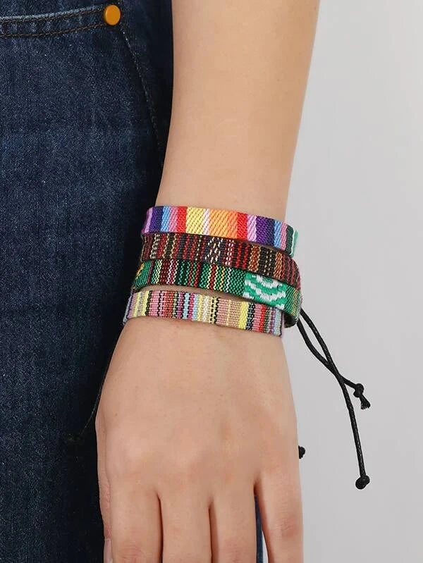Handmade Braided Festival Bracelet Set, 12 Pack