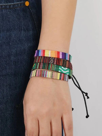 Handmade Braided Festival Bracelet Set, 12 Pack