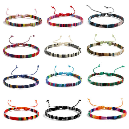 Handmade Braided Festival Bracelet Set, 12 Pack