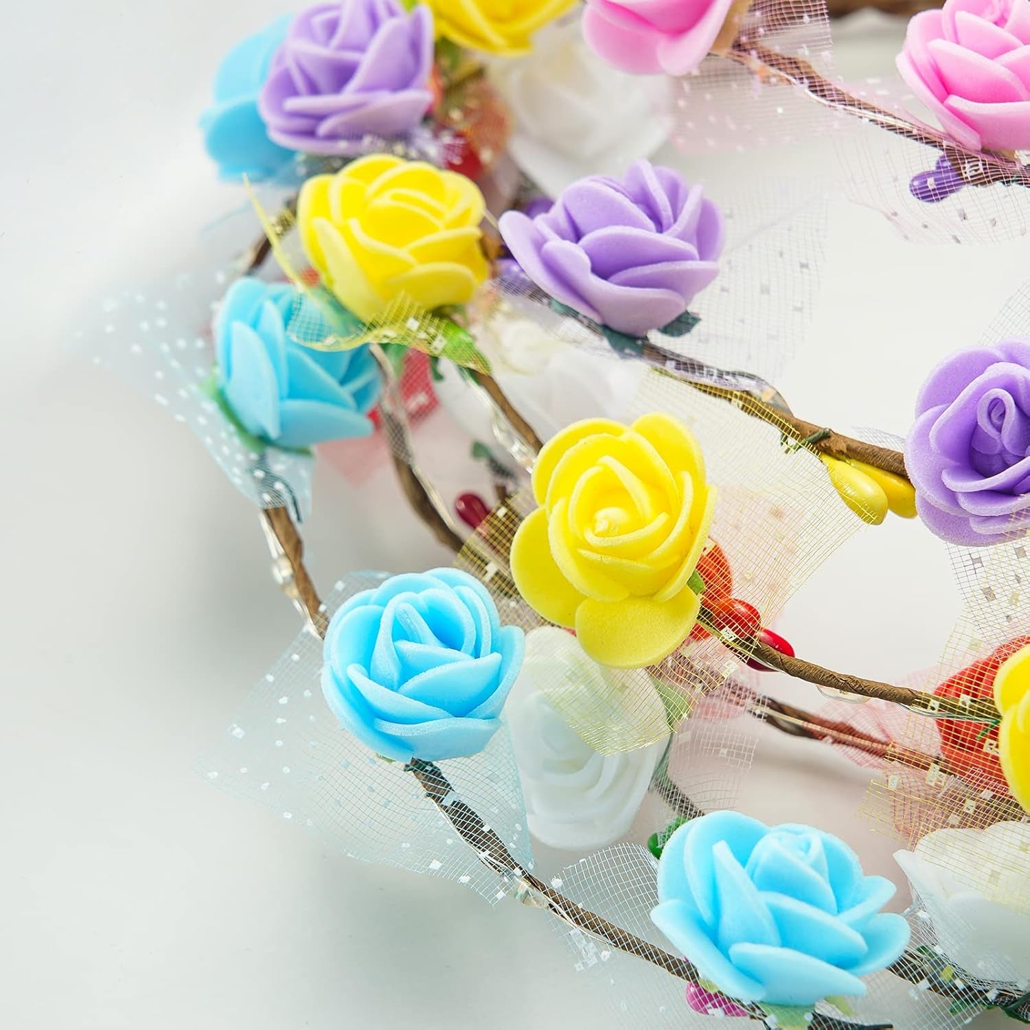 LED Light Up Flower Crown Headband
