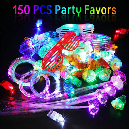150 Pack - LED Light Up Party Favors Glow in the Dark  