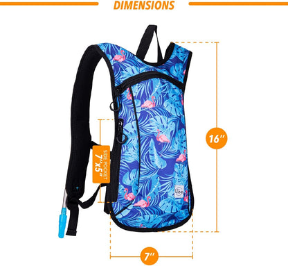 Hydration Pack Backpack with 2L Water Bladder for Women, Men, Teens, Kids - Hydropack Hydro Sports, Outdoor, Running, Camping, Hiking, Festivals, Raves